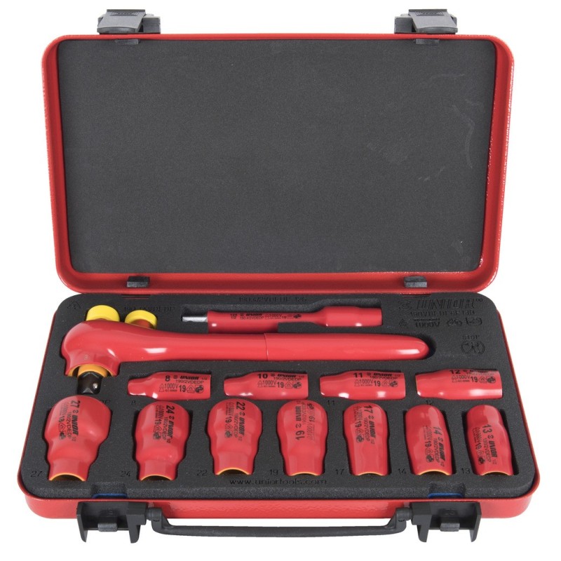 190VDEDP6P13B-Juego de vasos y accesorios de 1/2", aislados, en caja metálica-8 - 27/13