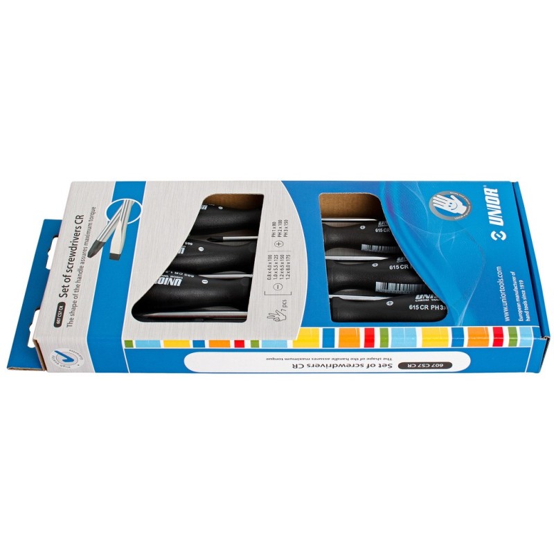 607CS7CR-Juego de destornilladores CR, en caja de cartón-/7